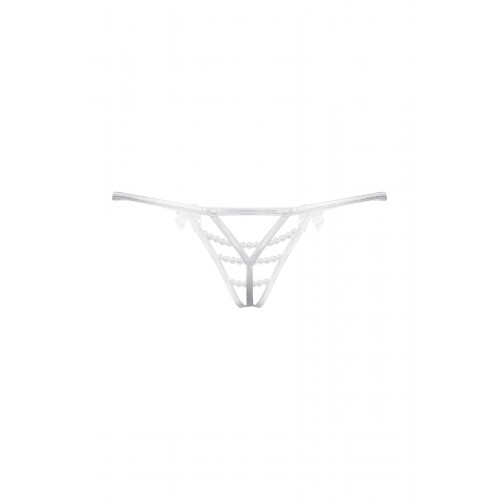 Стринги открытые с бусинами SoftLine Collection, белый, S/L