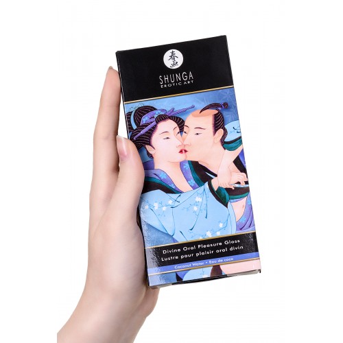 Блеск для губ Shunga «Божественное удовольствие», эффект тепла, прохлады и покалывания, кокосовая вода, 10 мл