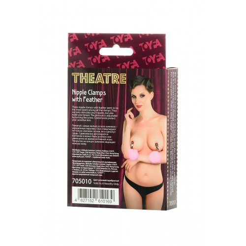Зажимы для сосков TOYFA Theatre ,с пухом