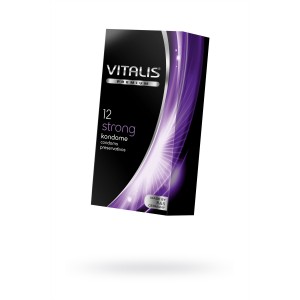 Презервативы Vitalis, premium, ультрапрочные, 18 см, 5,3 см, 12 шт. (иной угол)