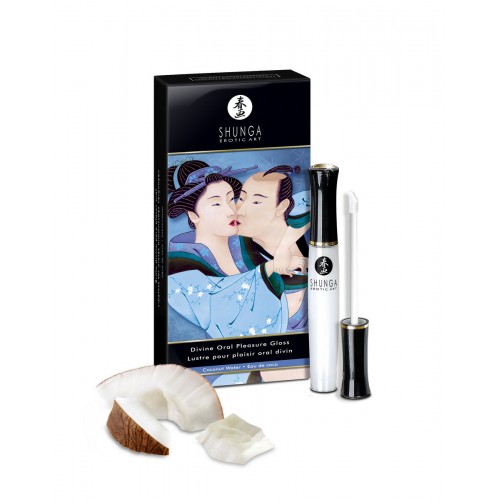 Блеск для губ Shunga «Божественное удовольствие», эффект тепла, прохлады и покалывания, кокосовая вода, 10 мл