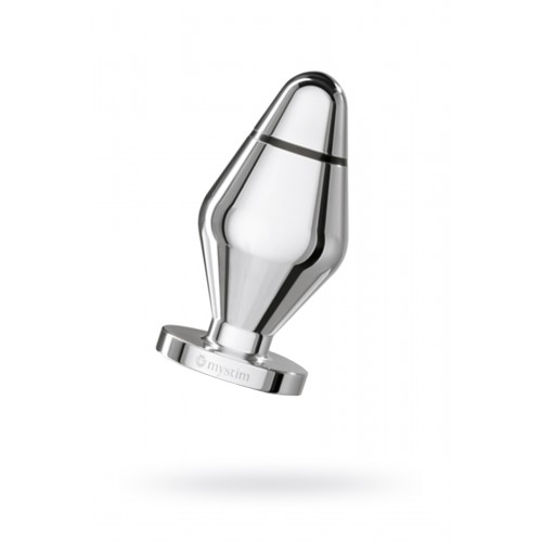 Анальная пробка Mystim John L, электростимуляция, хирургическая сталь, 10,5 см, Ø 5 см