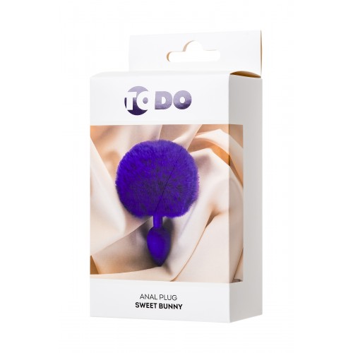 Анальная втулка с хвостом ToDo by Toyfa Sweet bunny, силикон, фиолетовая, 13 см, Ø 2,8 см, 42 г