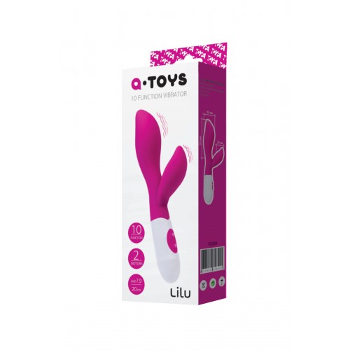 Вибратор с клиторальным стимулятором TOYFA A-Toys Lilu, Силикон, Розовый, 20 см