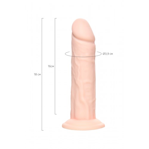 Фаллоимитатор RealStick Silicone Jared L, сайлекспан, телесный, 18 см