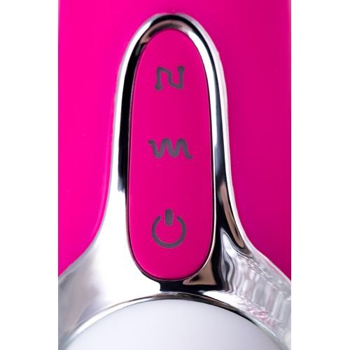 Вибратор с клиторальным стимулятором JOS BALLE, с движущимися шариками, силикон, розовый, 23 см