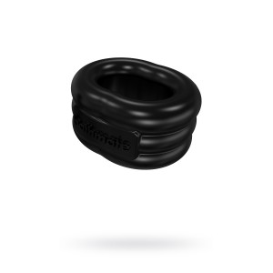 Виброкольцо на пенис Bathmate Stretch, elastomex, черный, Ø5 см (иной угол)