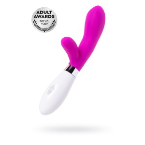 Вибратор с клиторальным стимулятором TOYFA A-Toys Mady  , Силикон, Розовый, 20,4 см (иной угол)