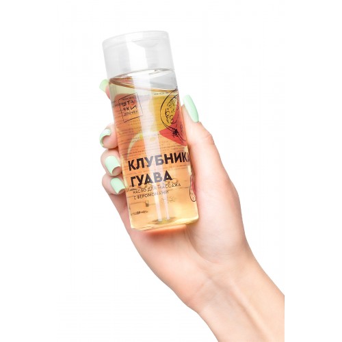 Массажное масло с феромонами Штучки-дрючки «Клубничная гуава», 150 мл