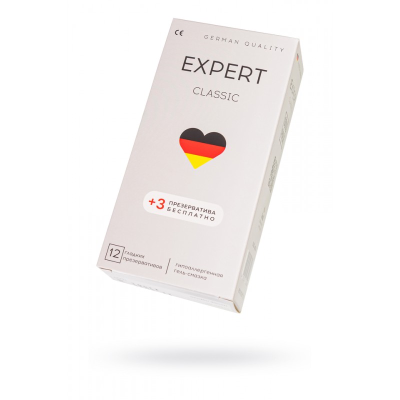 Презервативы EXPERT Classic Germany 12шт +(3 бесплатно)., классические