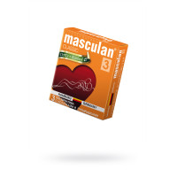 Презервативы Masculan Classic 3 , 3 шт.  С колечками и пупырышками (Dotty+Ribbed)  ШТ