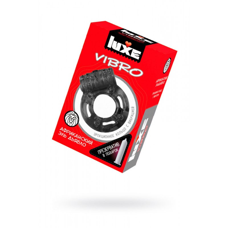 Виброкольцо LUXE VIBRO Африканский Эль Дьябло + презерватив, 1шт