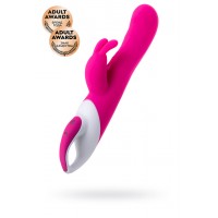 Вибратор с клиторальным стимулятором JOS ELLY, с подогревом, силикон, розовый, 21,5 см