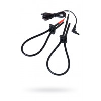 Лассо для пениса Mystim Rodeo Robin, электростимуляция, силикон, черный, 42см