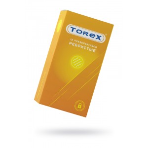 Презервативы Torex, ребристые, латекс, 18,5 см, 5,4 см, 12 шт.