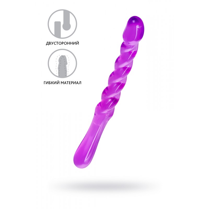 Двусторонний фаллоимитатор A-Toys by TOYFA Tanza, TPE, фиолетовый, 27,5 см