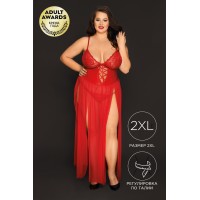 Комбинация и стринги Candy Girl Tabitha красные, 2XL