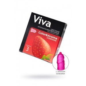 Презервативы VIVA Цветные ароматизированные 3 шт, латекс, 18,5 см