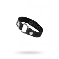 Браслет Штучки-Дрючки с кольцом, кожанный, черный