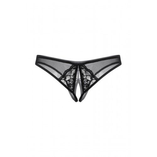 Трусики открытые с украшениями SoftLine Collection, черный, S/M