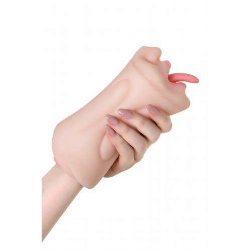 Мастурбатор реалистичный TOYFA Juicy Pussy Fruity Tongue, рот и вагина, SoftSkin, телесный,19 см