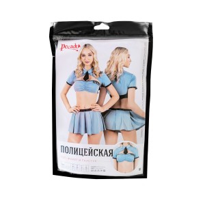 Верхняя часть костюма «Полицейская», Pecado BDSM, топ, жакет, галстук, голубой, 46 (иной угол)