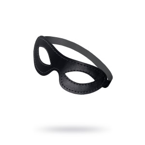 Маска открытая овальная Pecado BDSM, натуральная кожа, черная (иной угол)