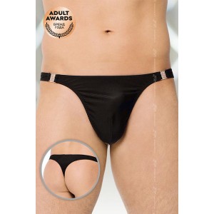 Стринги мужские на застежке SoftLine Collection, чёрный, L (иной угол)