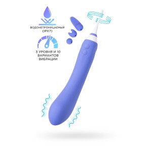 Вибратор LOVENSE Hyphy с клиторальным стимулятором, силикон, фиолетовый, 21,6 см (иной угол)