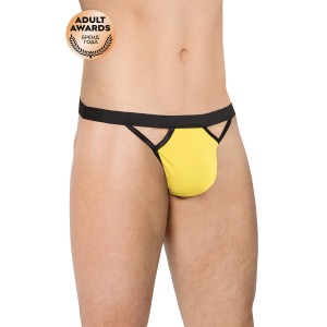 Стринги мужские с вырезами по бокам SoftLine Collection, желтый, OS (иной угол)