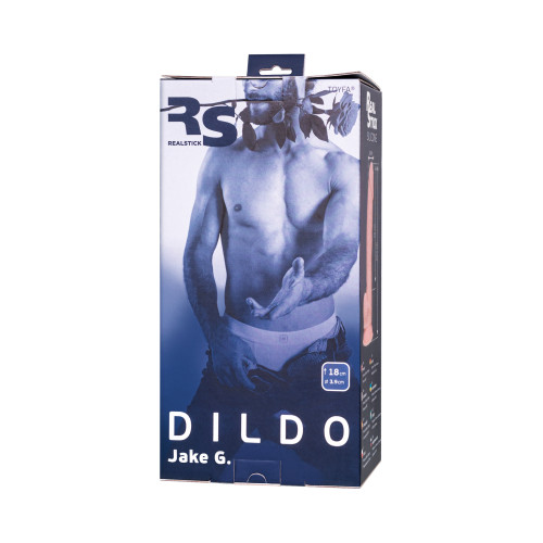 Фаллоимитатор RealStick Silicone Jake G, сайлекспан, телесный, 20,5 см