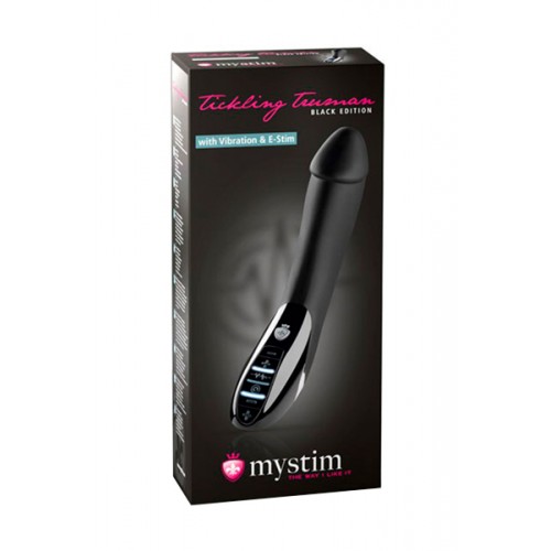 Вибратор Mystim Tickling Truman  силиконовый  с электростимуляцией чёрный, 27см