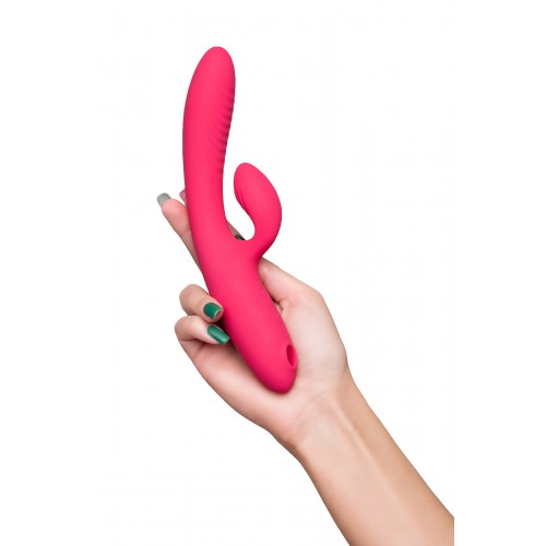 Вибратор с вакуум-волновой стимуляцией JOS Enila, силикон, розовый, 23 см