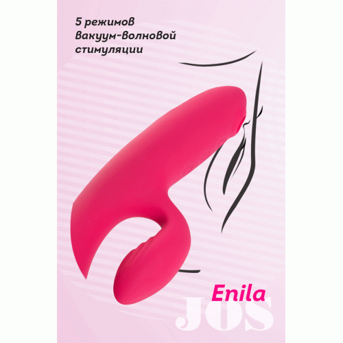 Вибратор с вакуум-волновой стимуляцией JOS Enila, силикон, розовый, 23 см