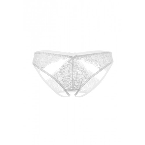 Эротические трусики Erolanta Lingerie Collection, кружевные с ажурными вырезами, белые (50-52)