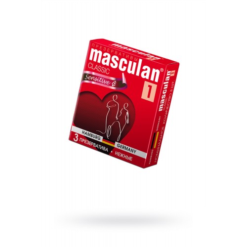 Презервативы Masculan Classic 1,  3 шт.  Нежные (Senitive) ШТ
