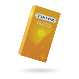 Презервативы Torex, ребристые, латекс, 18,5 см, 5,4 см, 12 шт. (иной угол)
