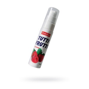 Съедобная гель-смазка TUTTI-FRUTTI для орального секса со вкусом малины 30г (иной угол)