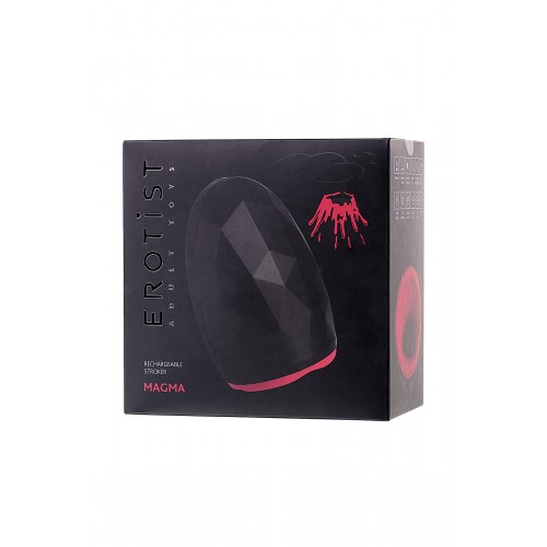 Перезаряжаемый мастурбатор Erotist Magma с подогревом, силикон, чёрный, 12 см