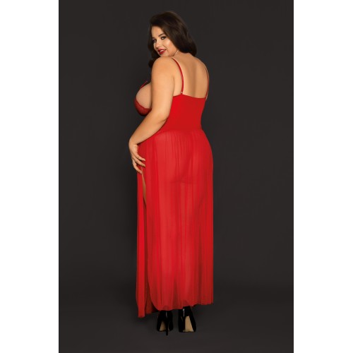 Комбинация и стринги Candy Girl Tabitha красные, 2XL