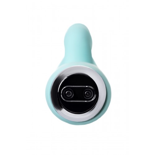 Вибратор с клиторальным стимулятором и язычком, JOS MILO, силикон, мятный, 20 см