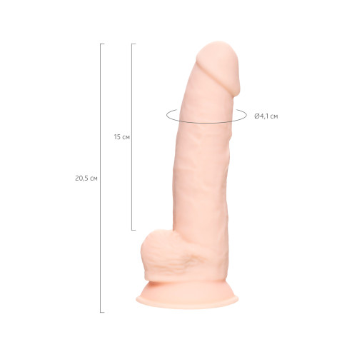 Фаллоимитатор RealStick Silicone Jake G, сайлекспан, телесный, 20,5 см