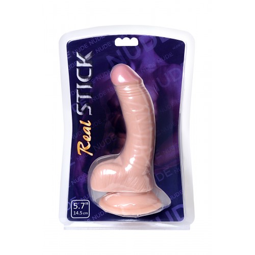 Реалистичный фаллоимитатор TOYFA RealStick Nude, PVC, телесный, 18 см с мошонкой