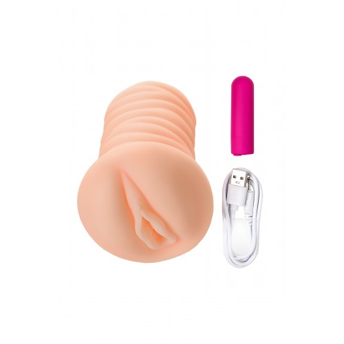 Мастурбатор реалистичный с вибрацией KOKOS Three Sisters Nymph, TPR, телесный, 18 см