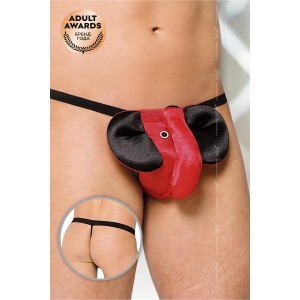 Стринги мужские Слоник SoftLine Collection, красно-черный, S/L (иной угол)