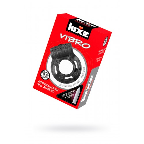 Виброкольцо LUXE VIBRO Африканский Эль Дьябло + презерватив, 1шт