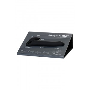 Безремневой нереалистичный страпон Strap-on-me, L, силикон, черный, 25 см + Дисплей