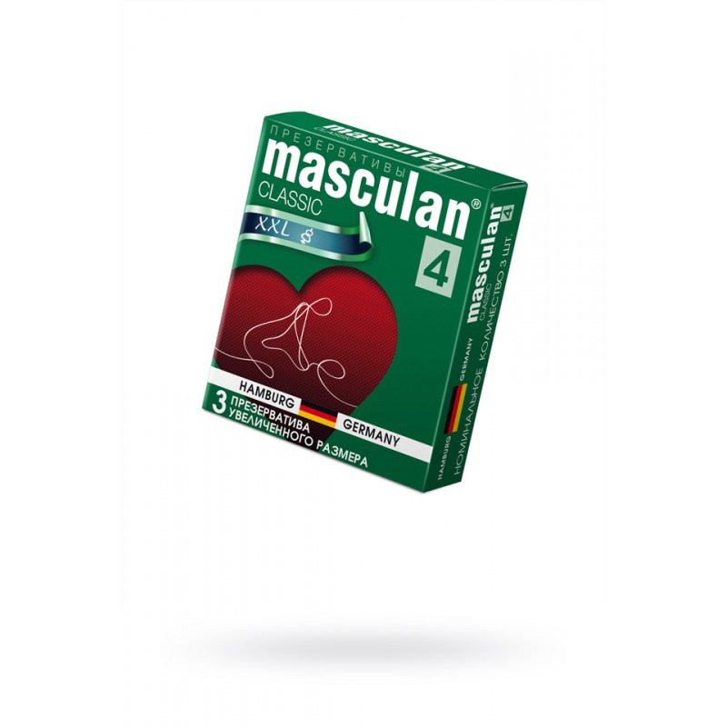 Презервативы Masculan Classic 4,  3 шт.  Увеличенного размера (XXL) розового цвета ШТ