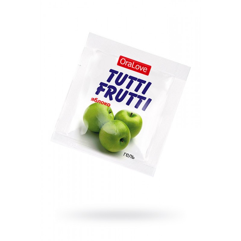 Съедобная гель-смазка TUTTI-FRUTTI для орального секса со вкусом яблока,4 гр по 20шт в упаковке