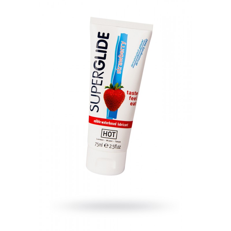 Съедобная смазка на водной основе Superglide  для орального секса со вкусом клубники 75 мл